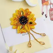 DIY Beaded Brooch Kit - Sunflower Brooch, DIY Jewelry Making, sun brooch