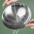 Double Ear Wok Pot Round Bottom Fry Pan Conduction Drawing Wok Deep Frying Pan