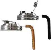 2 Pcs Wide Mouth Mason Jar Stainless Steel Pour Spout Lid with Handle, Reusable Mason Jar Lids for Ball Wide Mouth Mason Jars No Rust Leaking Proof for Home Brewing Fruit Fermenting Drinks