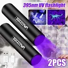 2x USB Rechargeable UV LED Flashlight Blacklight 365nm Light Inspect Torch Lamp