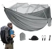 Hammock with Net,Portable Hammock Net - Compact Breathable Lightweight Waterproof Camping Accessories for Backyard Outside Travel Survival Outdoor Hiking Backpacking