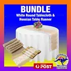 Bundle-White Round Tablecloth Hessian Table Runner Wedding Trestle Table Cloth