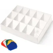 Card Sorting Tray - Stackable Trading Card Organizer, 15-Compartment Sorter Tray