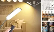 Grey LED Floor Lamp, 18W 1800LM Bright, Remote Controlled, Dimmable, Eye