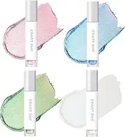 EnMart 4 Pcs Liquid Glitter Eyeshadow, Pearlescent Eyeliner Liquid Eye Makeup, Metallic Gloss Sparkling Eye Shadow Pen, Waterproof Highlighter Eyeliner Pencil, Smudge Proof Eyeshadow for Woman Girl