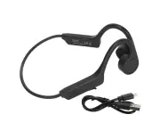 Bone Conduction Headphones Bluetooth 5.0 - IP56 Waterproof for Running (Black)