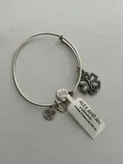 NEW Alex And Ani Medical Professional Emergency Charm Bangle Silver EWB Bracelet