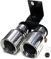 1 Pcs Stainless Steel Car Exhaust Tip Compatible For BMW F30 320i Decortive Muffler Tip 80mm Original Style Double Nozzle Exhaust System(Silver A)