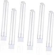25pcs Test Tube with Cap Drapery Pin Hook Lip Gloss Containers Clear Transparent Lids Flask Balm Mini Containers Container with Lid Sample Tubes Test Tubes Tube with Cap White