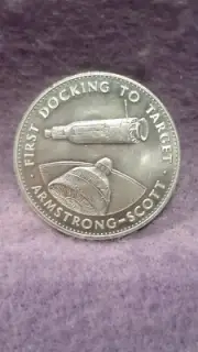 GEMINI V111 ~ MARCH 16, 1966 ~ 1st DOCKING TO TARGET ~ SILVER MEDAL (33mm)