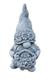 Latex gnome mold plaster cement rubber elf basket flower mould 5" x 2.75"