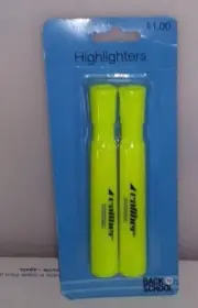BACK TO SCHOOL HIGHLIGHTERS PACK OF TWO YELLOW G-9