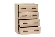 Nova Chest of 4-Drawer Tallboy Storage Cabinet - Light Sonoma Oak