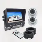5" Monitor 2x 4PIN White Dome CCD IR Reversing Camera 12-24v For Caravan Boat Rv