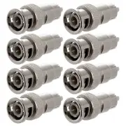 8x BNC Male to RCA Male Plug Coax/Coaxial Video Cable Adapter CCTV Connector