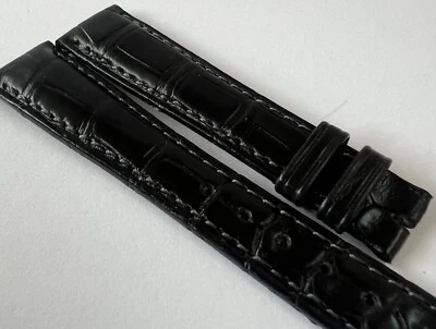 15mm RAYMOND WEIL Watch Strap - Genuine Crocodile Leather - Black - 15/12mm