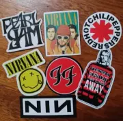 Indie Alt Grunge Sticker Lot X7 Vinyl Rock Nirvana Pearl Jam NIN Foo Fighters