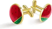 [GIAPB] 2Pcs Cufflinks for Men,Wedding Vintage Personalised Cuff Links,Watermelon Fruits Pattern