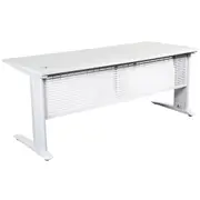 SUMMIT DESK COMPLETE White Frame Modesty Panel