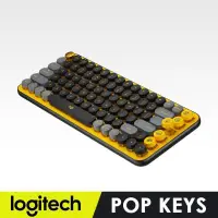 在飛比找PChome24h購物優惠-【羅技】POP KEYS 無線機械式鍵盤 - 酷玩黃 (復古