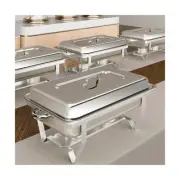 Chafing Dish Buffet Set, 8 Qt 4 Pack, Stainless Steel Rectangle Catering Warm...