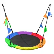 Randy & Travis Machinery 1M Tree Swing In Multi Color Rainbow Kids Indoor/Outdoor Round Mat Saucer Outdoor Swings