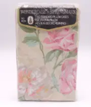 NEW Vintage Wondercale Springmaid Standard Pillowcase Rose Floral Set Of 2 Pink