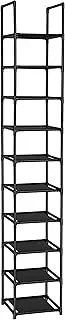 FIDUCIAL HOME 10 Tiers Shoe Rack Space Saving Vertical Single Pairs Sturdy Shoe Shelf Storage Organizer