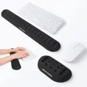 Black Keyboard Wrist Support and Mouse Wrist Rest Set, Made of Memory Foam So...