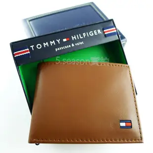 🇺🇸TOMMY專櫃正品🇺🇸美國購入TOMMY HILFIGER 駝橘牛皮上翻相片夾 短夾 禮盒 男生 皮夾 男用