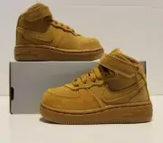 Nike Force 1 Mid LV8 (TD) Wheat/Gum Size 5c 859338-701 NEW NO BOX LID