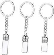 3Pcs Travel Perfume Bottle Keychain Glass Jars with Cap Unique Wishing Bottle Keyring Hanging Ornament for Memorable Items Creative