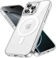 JETech Magnetic Case for iPhone 16 Pro Max 6.9-Inch Compatible with MagSafe, Shockproof Phone Bumper Cover, Anti-Scratch Clear Back (Clear)