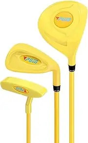 Children's Plastic Golf Set Practice Cue Kids Girls Boys Artificial 3 Pieces #1 Wood #7 Iron Putter Bag