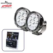 Great Whites Attack 2 x 170 Series Round LED Driving Light with 12/24V Wiring Harness