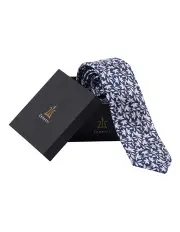 [Ferrari Formalwear] Tie & Hank Set in Blue Floral