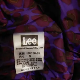二手 Lee紫色保暖羽絨外套
