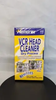 Vintage Memorex VCR Head Cleaner Dry Process NEW NOS Sealed Works On All VHS VCR