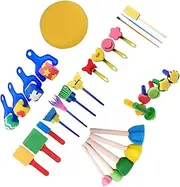 Boys and Girls Art Set 30pcs Sponge Painting Brush Kit for Boys and Girls Party Craft Toddler Craft Ergonomic Handle
