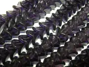 12 beads - Deep Amethyst Purple Czech Glass 3 petal Flower Beads 10mm