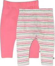 [HonestBaby] Unisex Multipack Harem Pants Roomy Fit Pull on Bottoms 100% Organic Cotton for Baby Boys, Girls