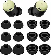 [BLUEWALL] Eartips Earbuds Tips Compatible with Google Pixel Buds Pro, S/M/L Sizes Fit in Case Earbuds Soft Silicon Ear Tips Compatible with Pixel Buds Pro, 6 Pairs Black