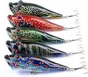 Generic 5PCS Life Like Plastic Bionic Bait for Freshwater and Saltwater Fishing Realistic Floating Lures with Deep Face for Maximum Attracts Large Mouth Fish