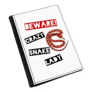 Beware Crazy Snake Lady Passport Holder Cover Case Wallet - Funny