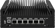 HUNSN Micro Firewall Appliance, Mini PC, OPNsense, VPN, Router PC, Twin Lake Core 3 N355, RJ46, 6 x 2.5GbE I226-V, 2 x HDMI2.1, TF, Type-C, 16G DDR5 RAM, 128G SSD