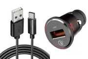 For OnePlus Nord N300/N30 5G - 18W Fast Car Charger 6ft USB-C Cable Long