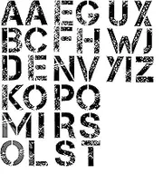 Dritz 15523 Iron-on Letters, Soft Flex, Distressed, 3-Inch, Black (5-Sheets)