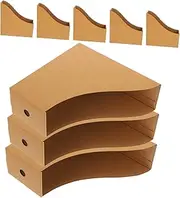 DIYEAH 8pcs Paper Magazine Storage Box Cardboard File Holder Organizer Desk Document Holder for Home Office Classic Brown Paper Storage