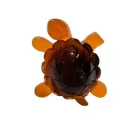 Vintage Avon Unisex Lucky Friends Turtle Lucite Pin Honey Color Fashion Jewelry