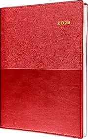 Collins - Vanessa 12 Month 2026 Diary/Planner, Week to View, A4 PU - Red